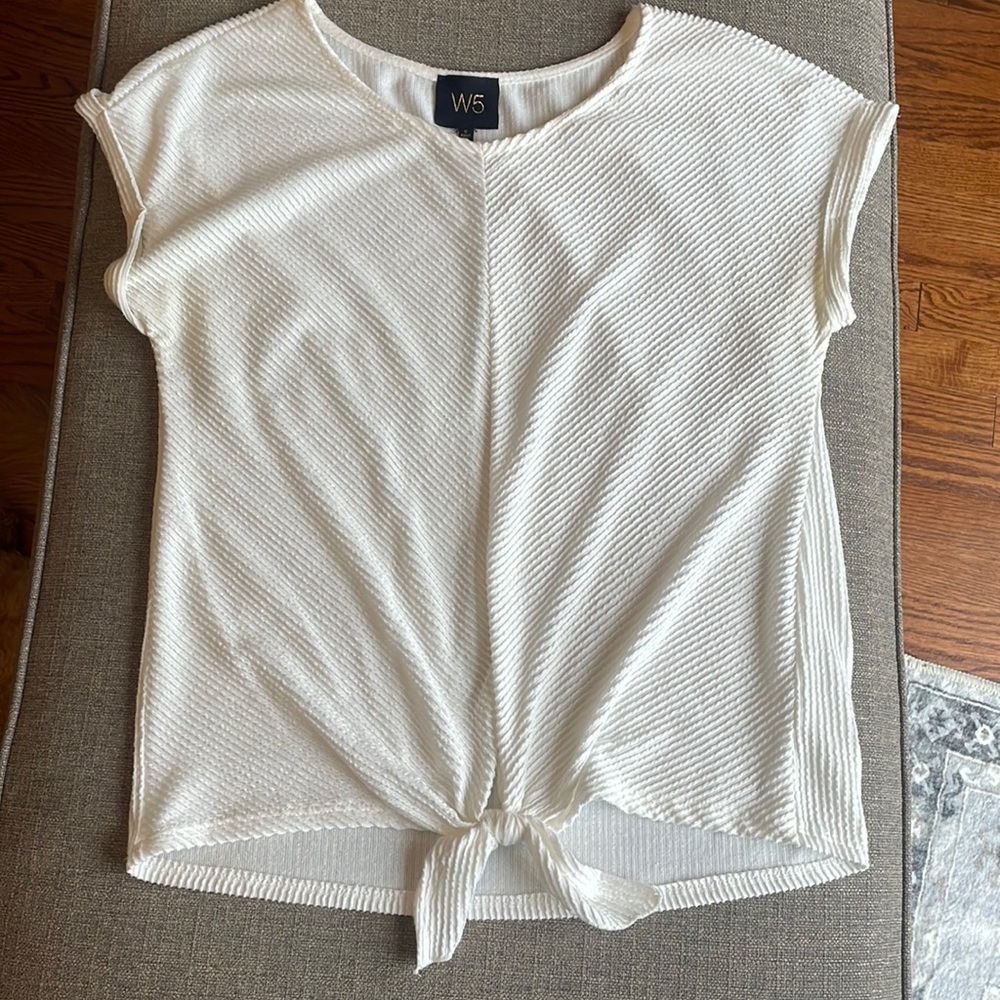 W5 tie front short sleeve shirt